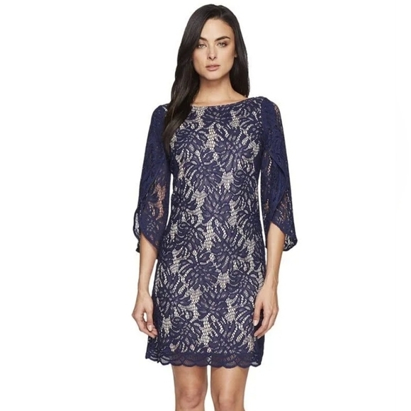 Lilly Pulitzer Dresses & Skirts - Lilly Pulitzer Bellmont Dress - True Navy Paradise Found Lace Detail Size Small